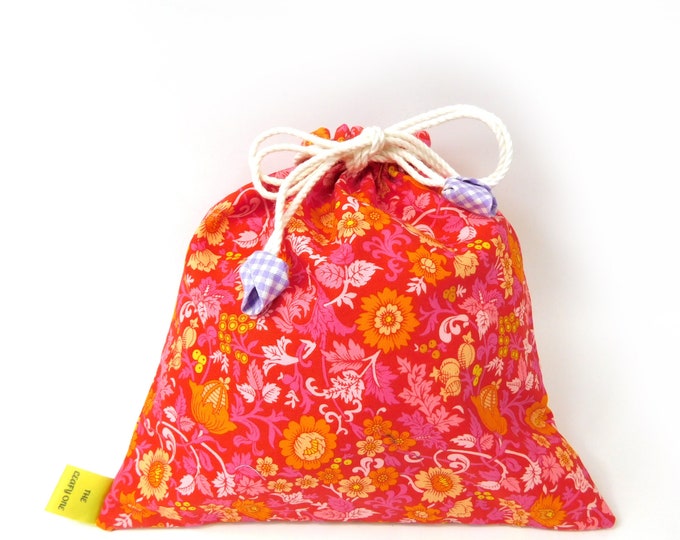 Liberty of London Red Floral print drawstring bag