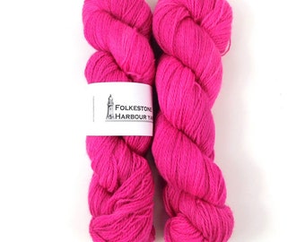 Stick of Rock Pink               Semi-Solid Romney Sock weight Wool Yarn 100g