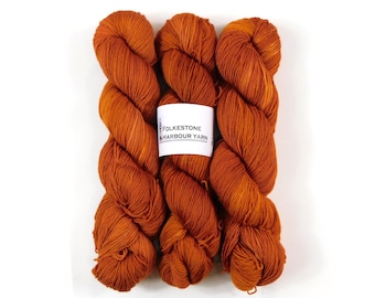 Ginger Brown Orange Merino Blend Sock Wool Yarn 100g                    Xmas Collection