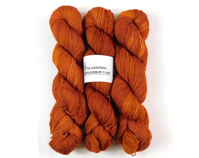 Ginger Brown Orange Merino Blend Sock Wool Yarn 100g                    Xmas Collection