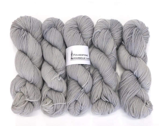 Beach Hut Grey Kent Romney DK Weight Yarn 100g Skein