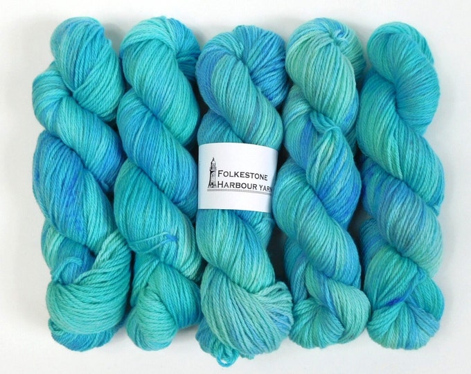 Aquamarine Blue Variegated Organic Merino DK 100g