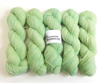 Faversham Green Semi-Solid Romney Sock weight Wool Yarn 100g