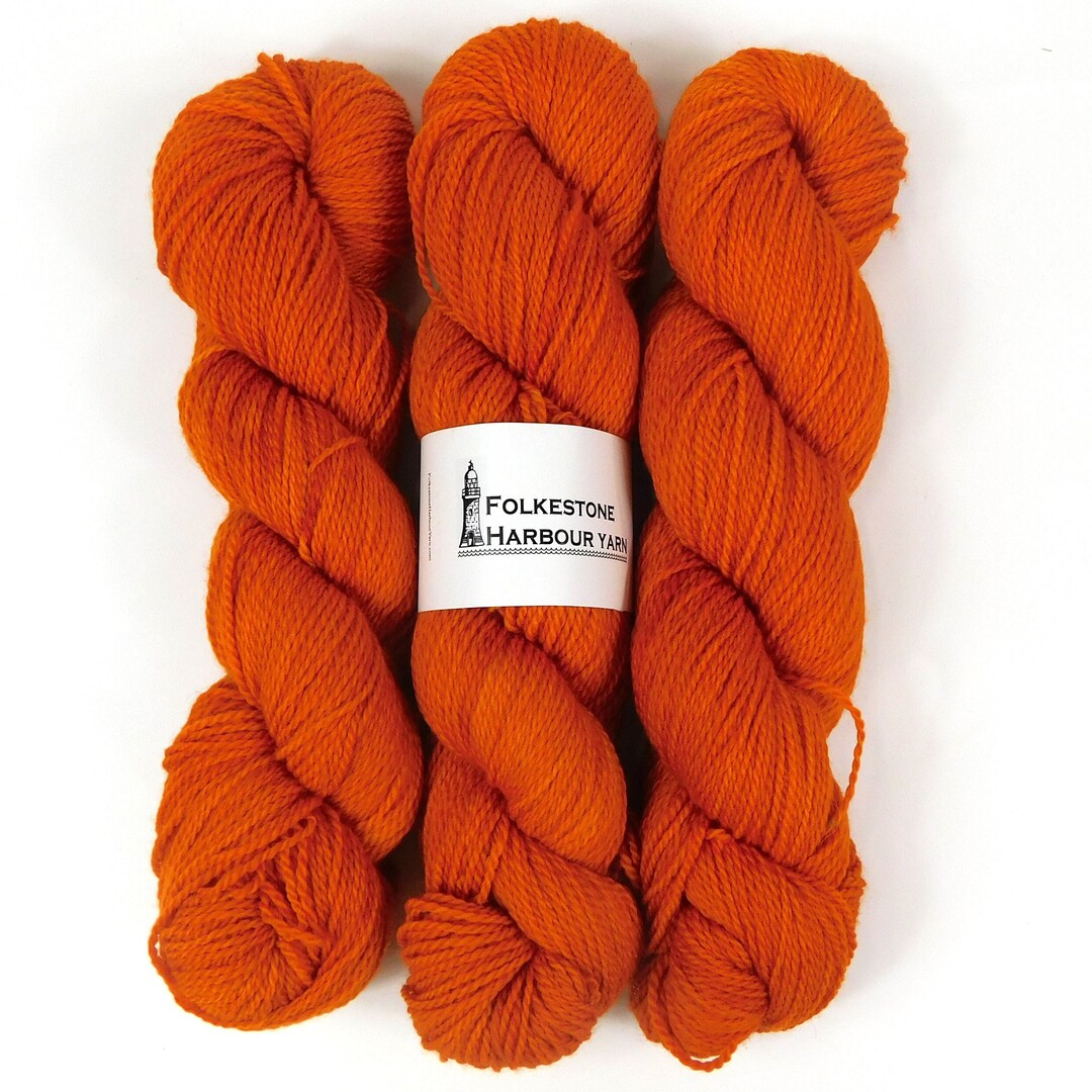 Saffron Orange Merino Blend Sock Wool Yarn 100g With Bionylon Etsy