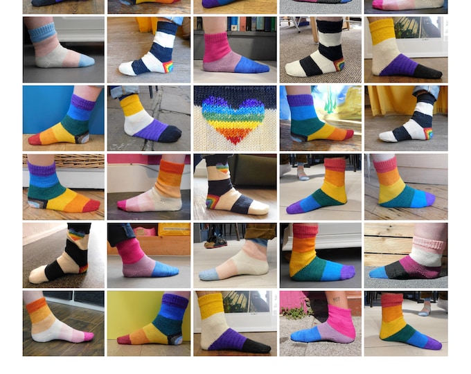 Walk With Pride Sock Knitting Pattern PDF Download        20% Donated to Stonewall UK