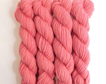 Medium Pink Cochineal Corriedale Chunky Yarn 50g #55 1/2