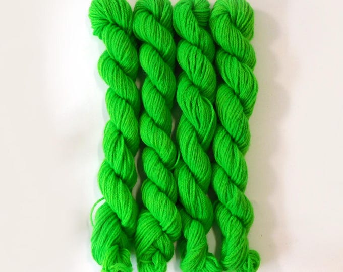 Fluro Green 4ply Tapestry Wool 25g Hank 55m