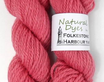 Bright Pink Cochineal Corriedale Chunky Yarn 50g #56