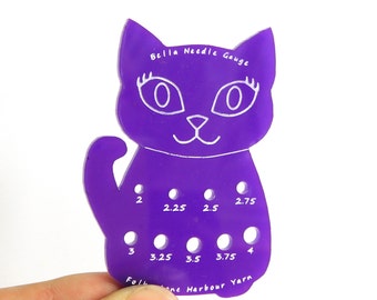 Bella Cat Sock Knitting Needle Gauge Metric  Solid Purple