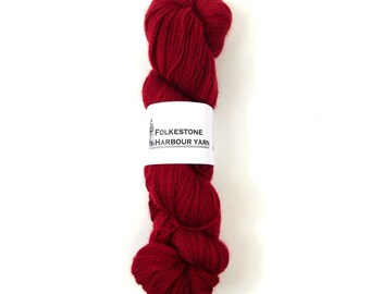 Vermillion Red           Semi-Solid Romney Sock weight Wool Yarn 100g