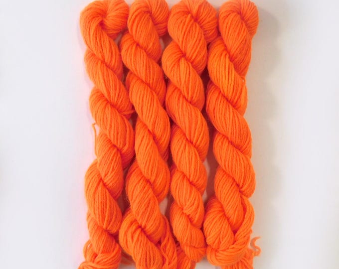 Fluro Light Orange 4ply Tapestry Wool  25g Hank 55m