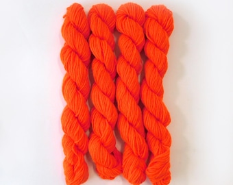 Fluro Orange 4ply Tapestry Wool 25g Hank 55m