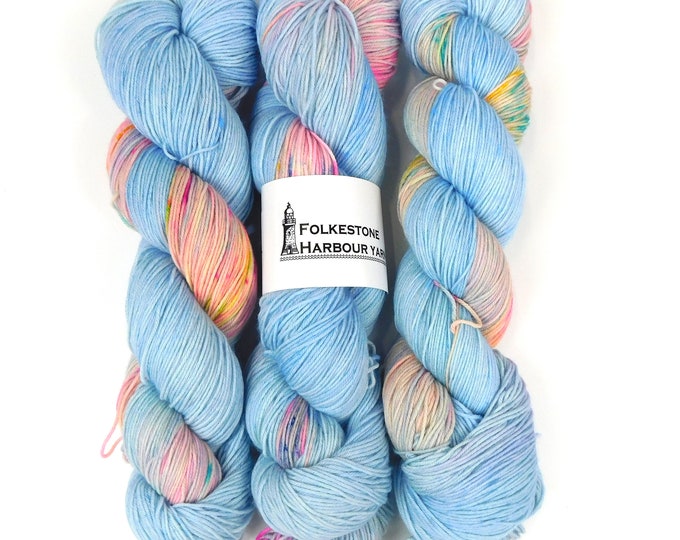 Angelic Blue Speckled 4ply Sock Yarn 100g