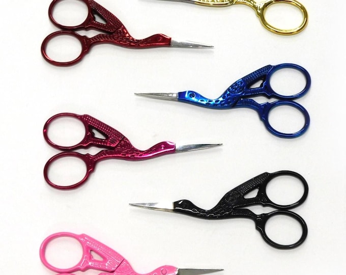 Colourful Stork Scissors for Yarn or Embroidery 6 colour options 9.2cm