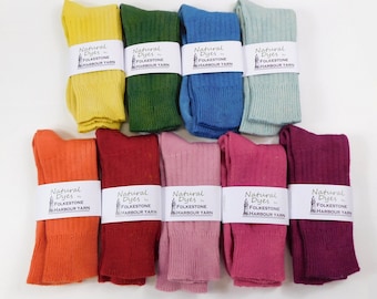 MEDIUM UK 5-7 Naturally Dyed Wool Socks   Assorted Colours