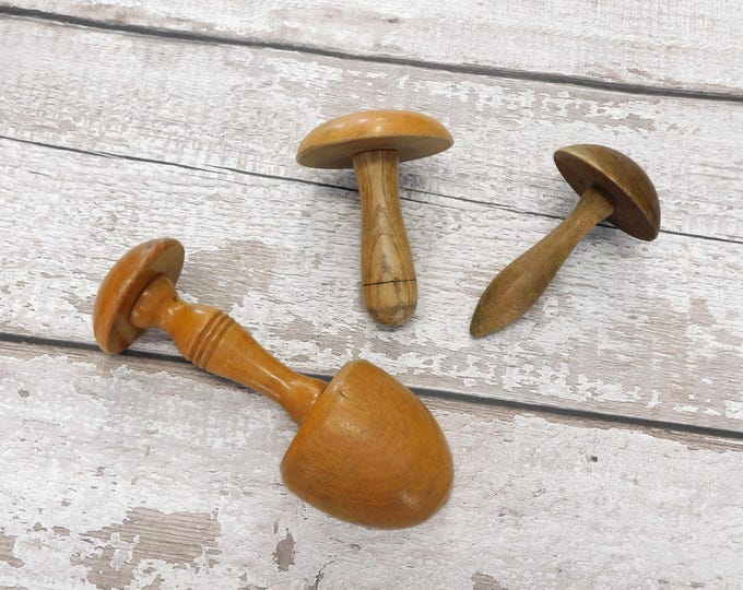 Vintage Wooden Darning Mushrooms choice of 3