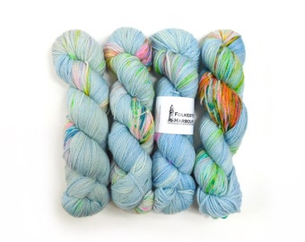 Angelic Blue Speckled Merino Blend Sock Wool Yarn 100g with Bio-Nylon