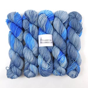 Jarvi Lake Blue Grey White Variegated Merino Blend DK 100g