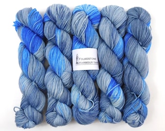 Jarvi Lake Blue Grey White Variegated Merino Blend DK 100g