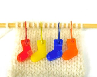 Rainbow sock stitch markers   Set of 4