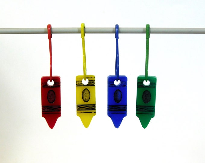 Colouring Crayons   Multicoloured Stitch Marker set of 4