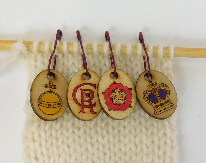 SALE Coronation Stitch Markers  set of 4