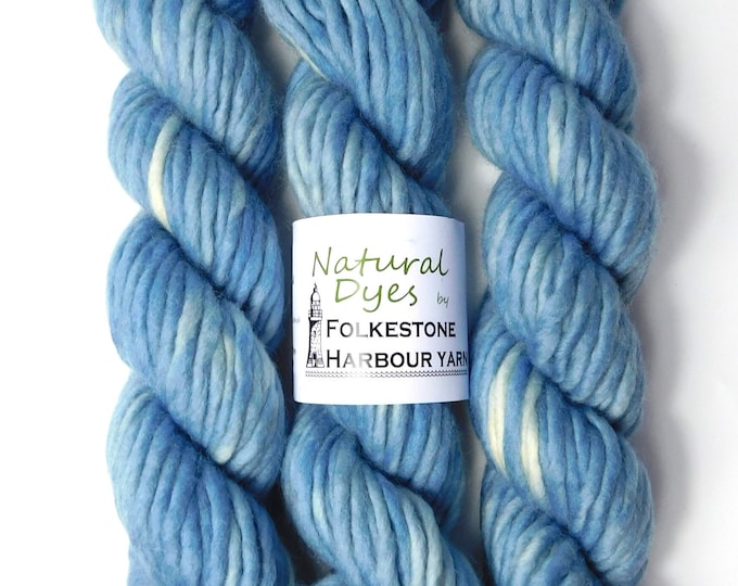 Indigo Light Blue #26 Super Chunky Corriedale Yarn 50g