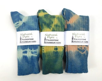 TIE DYE All Sizes  Naturally Dyed Wool Socks   Assorted Colours