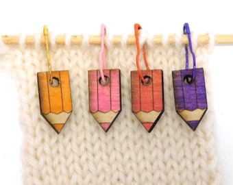 Pencil Stitch Markers set of 4  SUNSET EDITION