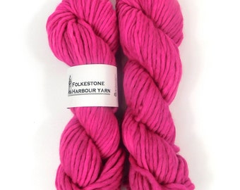 Stick of Rock Pink Super Chunky Merino Wool Yarn 100g