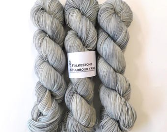 Cloudcover Grey White Variegated Merino Blend Sock 4ply 100g