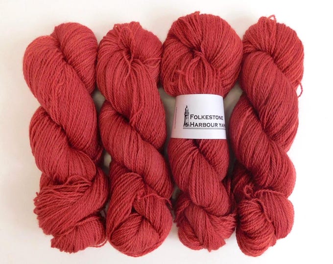 Hythe Red Semi-Solid Romney Sock weight Wool Yarn 100g