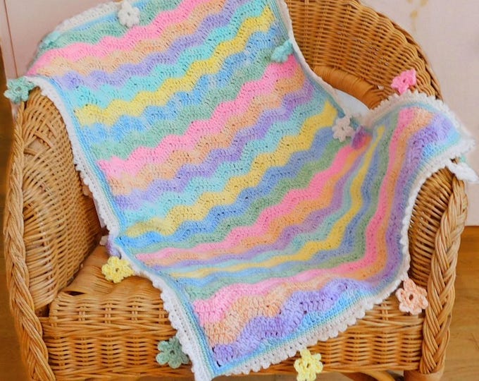Blossom Baby Blanket   Crochet Set       Yarn + Pattern