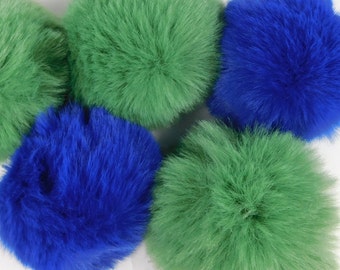 Shorthair Fake Fur Pom Pom     Choice of colours  Blue Green
