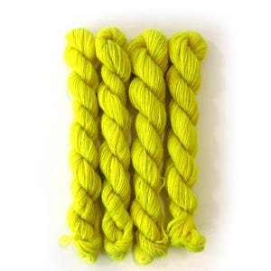 Fluro Yellow 4ply Tapestry Wool 25g Hank 55m