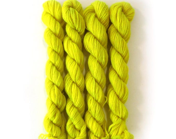 Fluro Yellow 4ply Tapestry Wool 25g Hank 55m