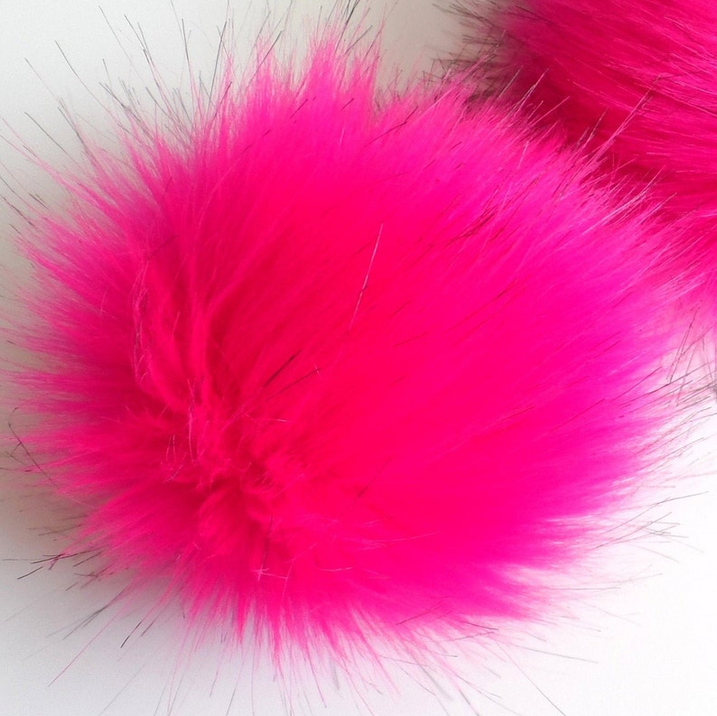 Fake Fur Pom Pom choice of colours Reds Pinks Purples