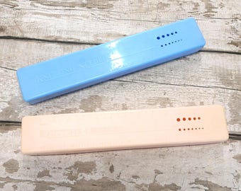 Vintage Knitting Needle Box  Blue or Pink