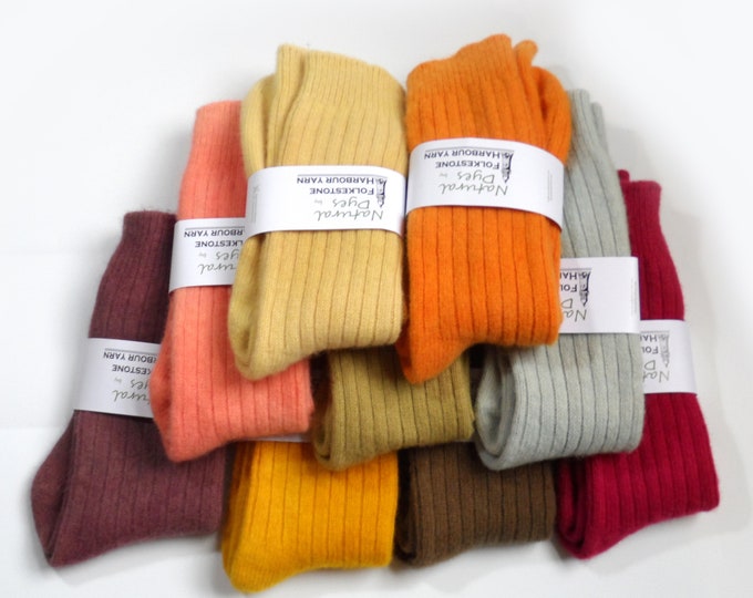 Mens Wool Socks     Naturally Dyed      Assorted Colours Size 6-11