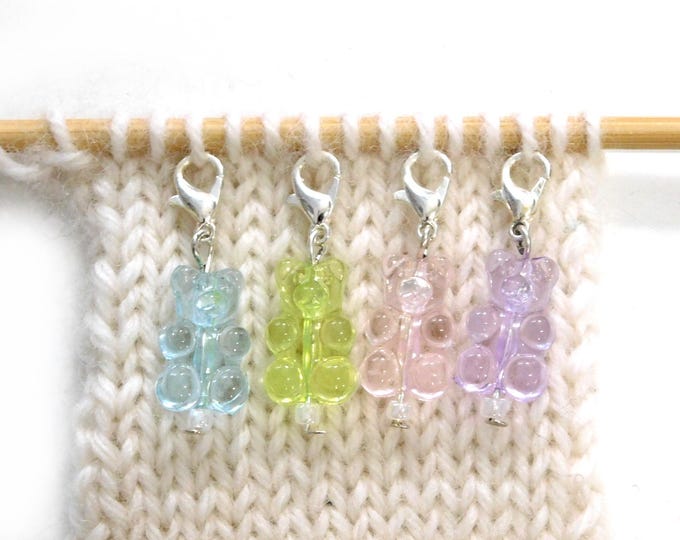 Candy Gummy Bear Stitch Markers       Set of 4
