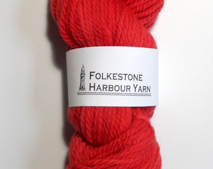 Vermillion Red Chunky Merino Wool Yarn 100g 23