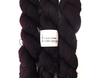 Peene Dark Aubergine Merino Blend Sock Wool Yarn 100g