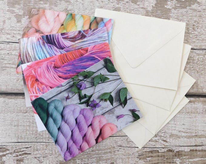 Pack of 4 Beautiful Yarn Greeting Cards