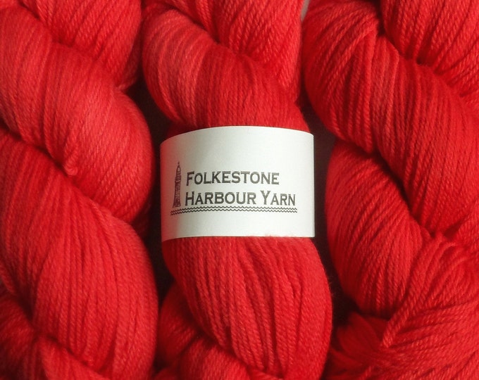 Vermillion Red Wool Yarn DK Organic Merino 100g