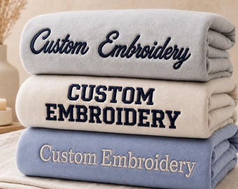 Custom Embroidered Sweatshirt, Personalized Crewneck with Text or Logo