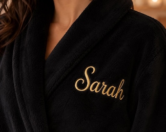 Personalized Embroidered Robe, Custom Name Plush Bathrobe, Monogrammed Women’s Spa Robe
