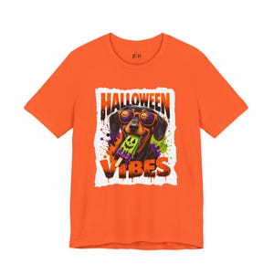 Halloween Vibes Dachshund Tee | Halloween Dog Graphic T-Shirt image 3