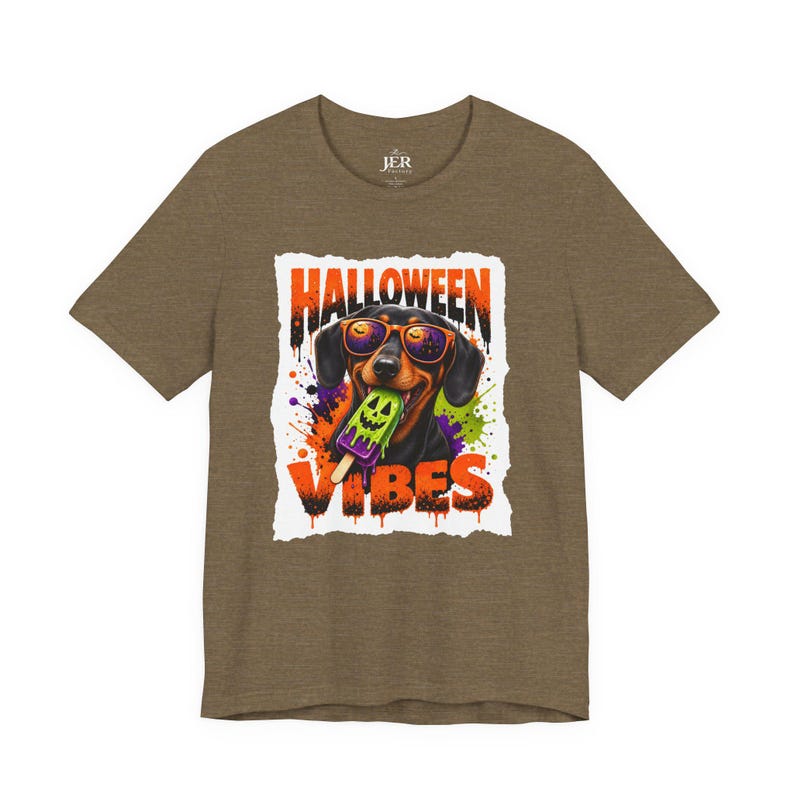 Halloween Vibes Dachshund Tee | Halloween Dog Graphic T-Shirt image 8