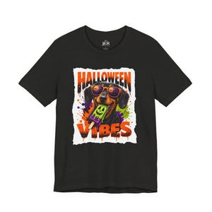 Halloween Vibes Dachshund Tee | Halloween Dog Graphic T-Shirt image 9