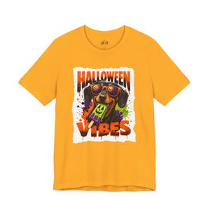 Halloween Vibes Dachshund Tee | Halloween Dog Graphic T-Shirt image 6